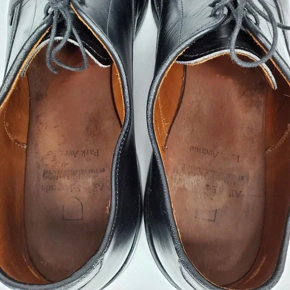 Allen Edmonds Park Avenue Black Leather Cap Toe Oxfords Dress Shoes Size 14 2A